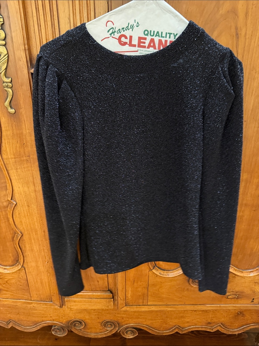 Lavender Brown Black Sparkle Long-Sleeve Top